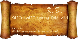 Körtvélyessy Dávid névjegykártya