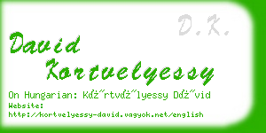 david kortvelyessy business card