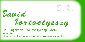 david kortvelyessy business card